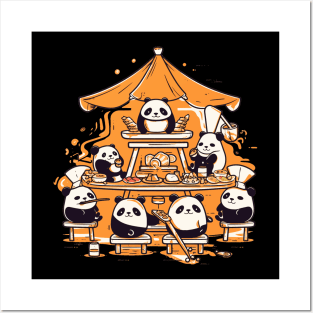 Panda Food Passion: Restaurant Ramen Panda Feast Mode: Culinary Cuteness Posters and Art